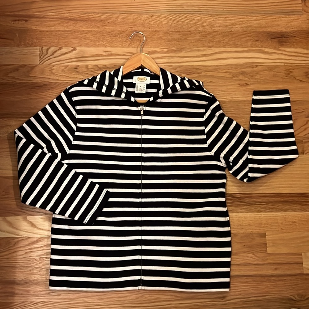 Talbots Striped Knit Jacket w/hood